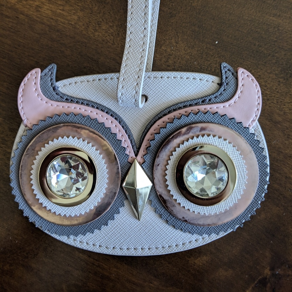 Kate spade owl luggage tag